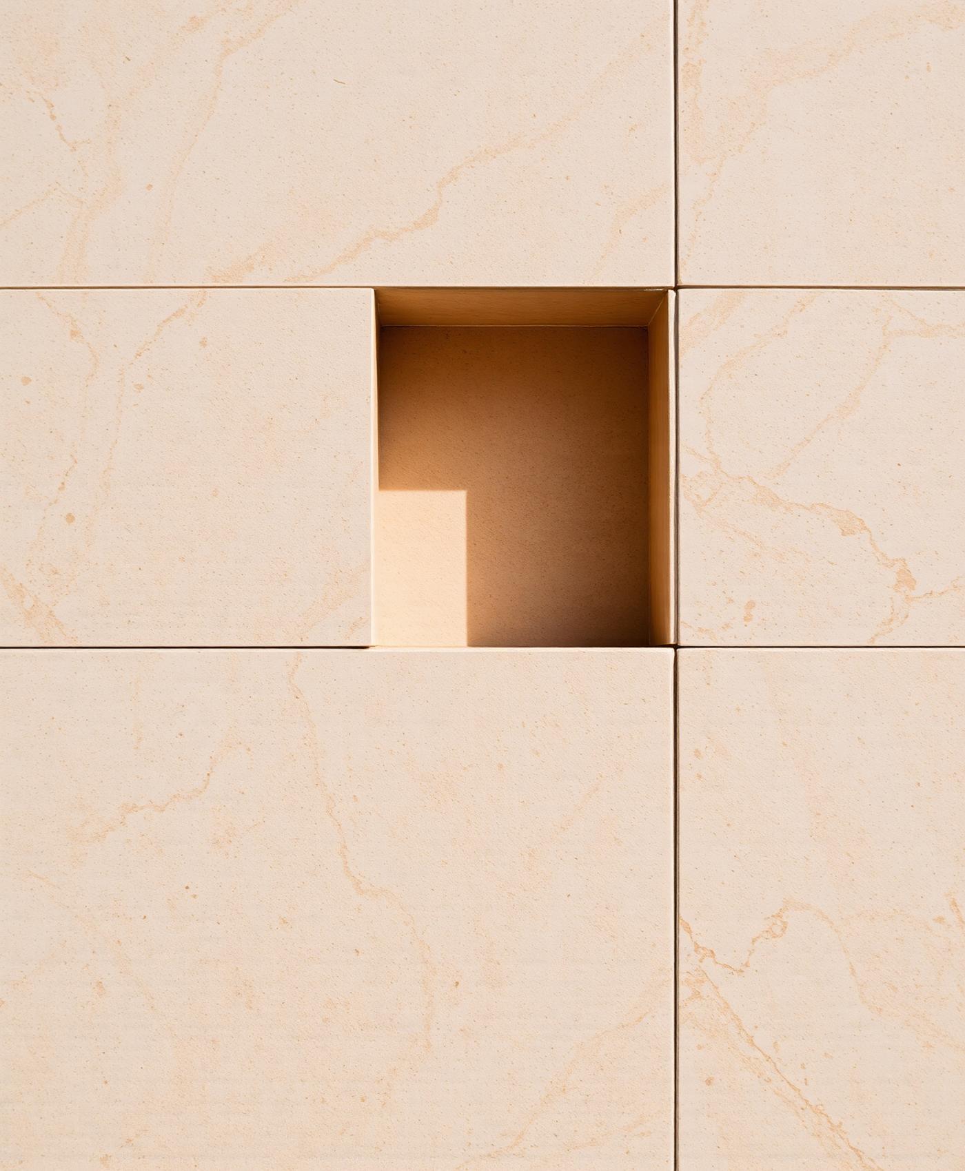 Travertine architectural detail